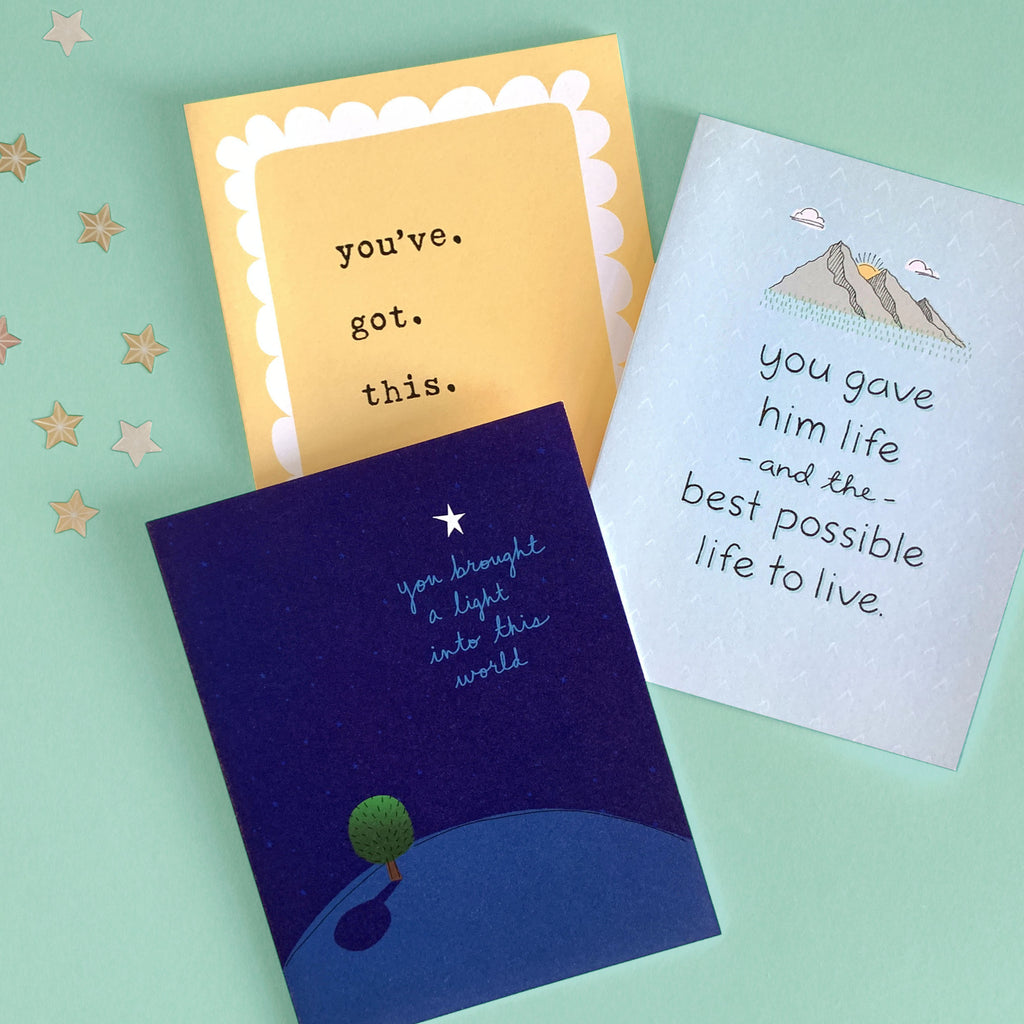Photo of cards for birth parents with messages of encouragement and honor especially tailored to a birth mother. 